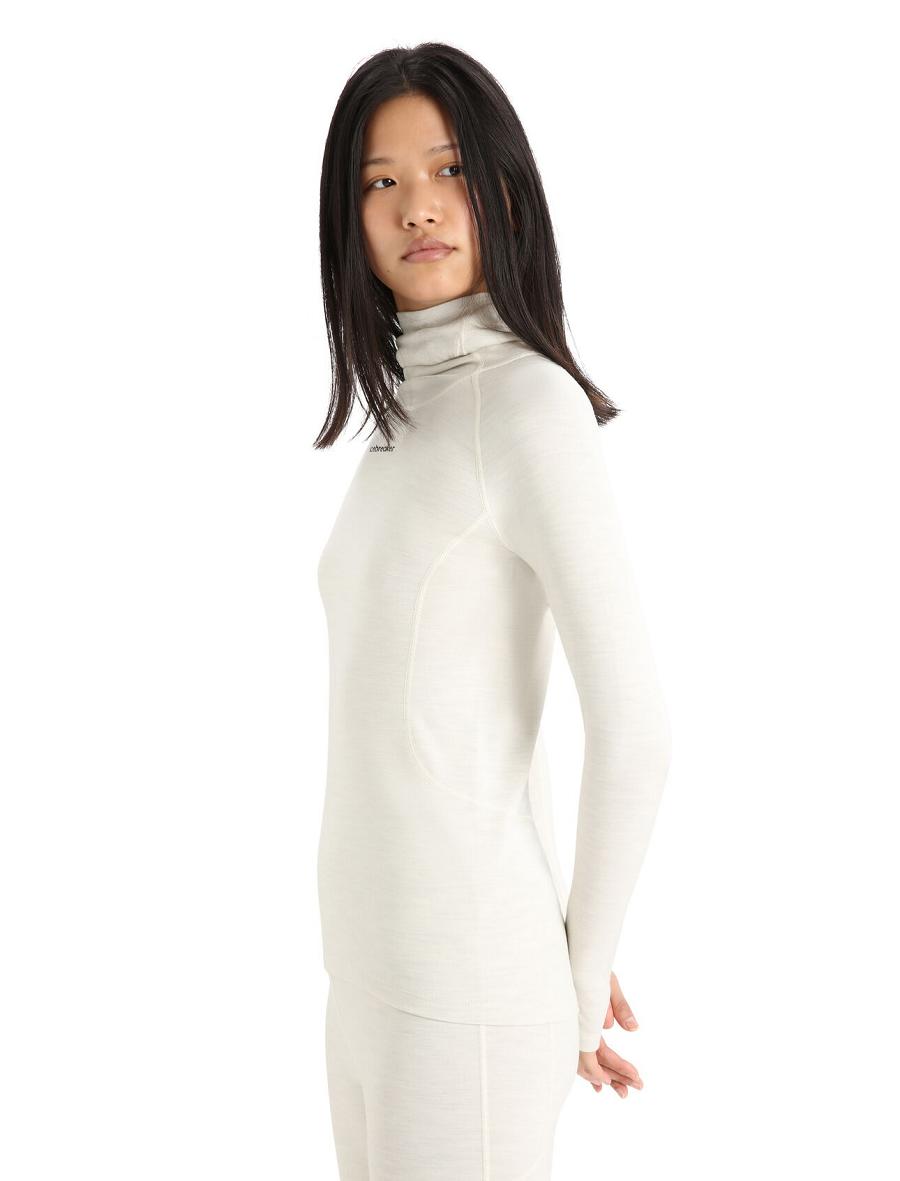 Base Layers Icebreaker MerinoFine™ Long Sleeve Roll Neck Damskie Białe | PL 1052RVDW